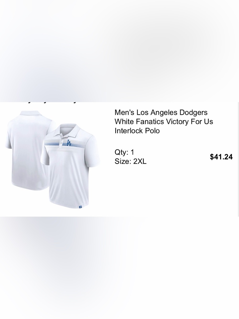 Fanatics Men’s Los Angeles Dodgers White Polo with Blue Logo